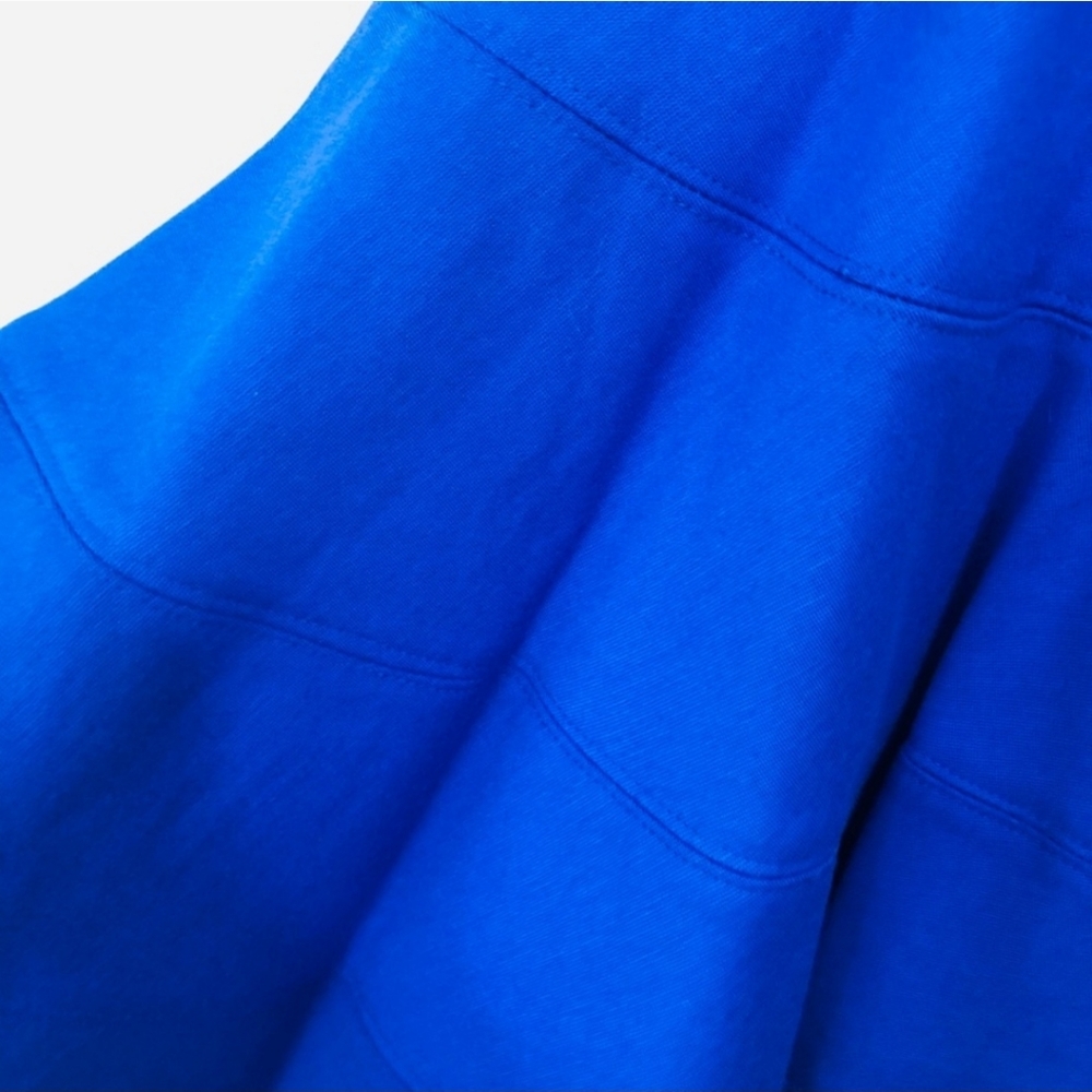 NWT  Royal Blue Fit & Flare Pleated Short Sleeve Ponte Dress Size M - Picture 6 of 13